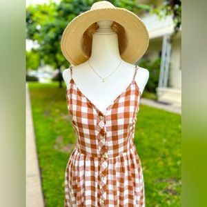 ✨Gingham Sleeveless Button-Front Dress Medium